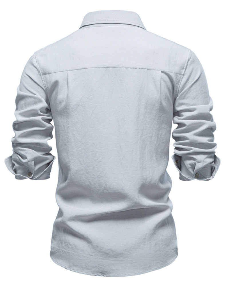 Mens Button Down Shirts Long Sleeve Bussiness Casual Shirt Solid Lightweight Tops Regular Fit
