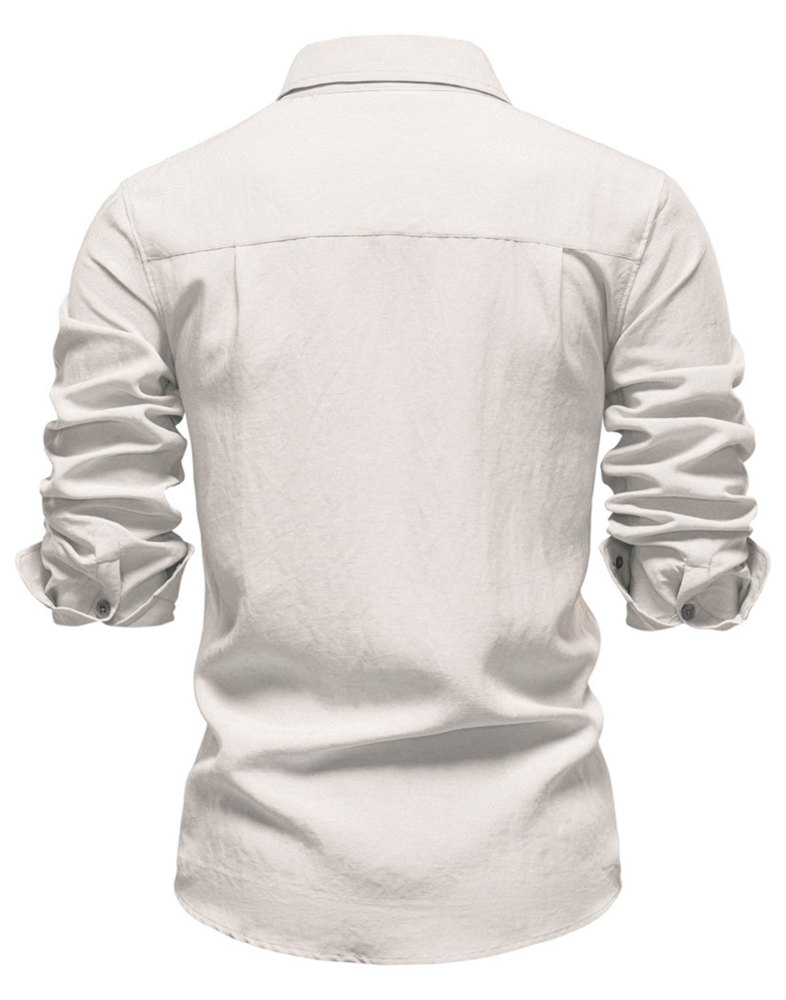 Mens Button Down Shirts Long Sleeve Bussiness Casual Shirt Solid Lightweight Tops Regular Fit