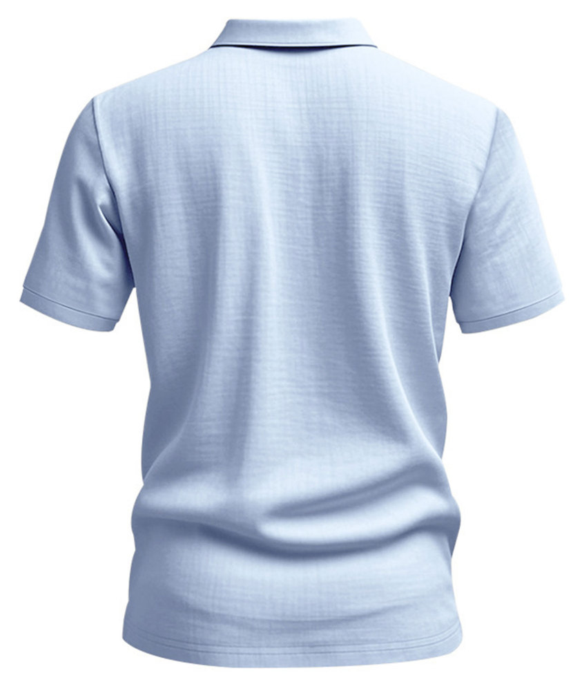 Mens Linen Polo Shirts Short Sleeve Button T-Shirts Summer Casual Tshirts Lightweight Golf Tee Shirt Beach Tops