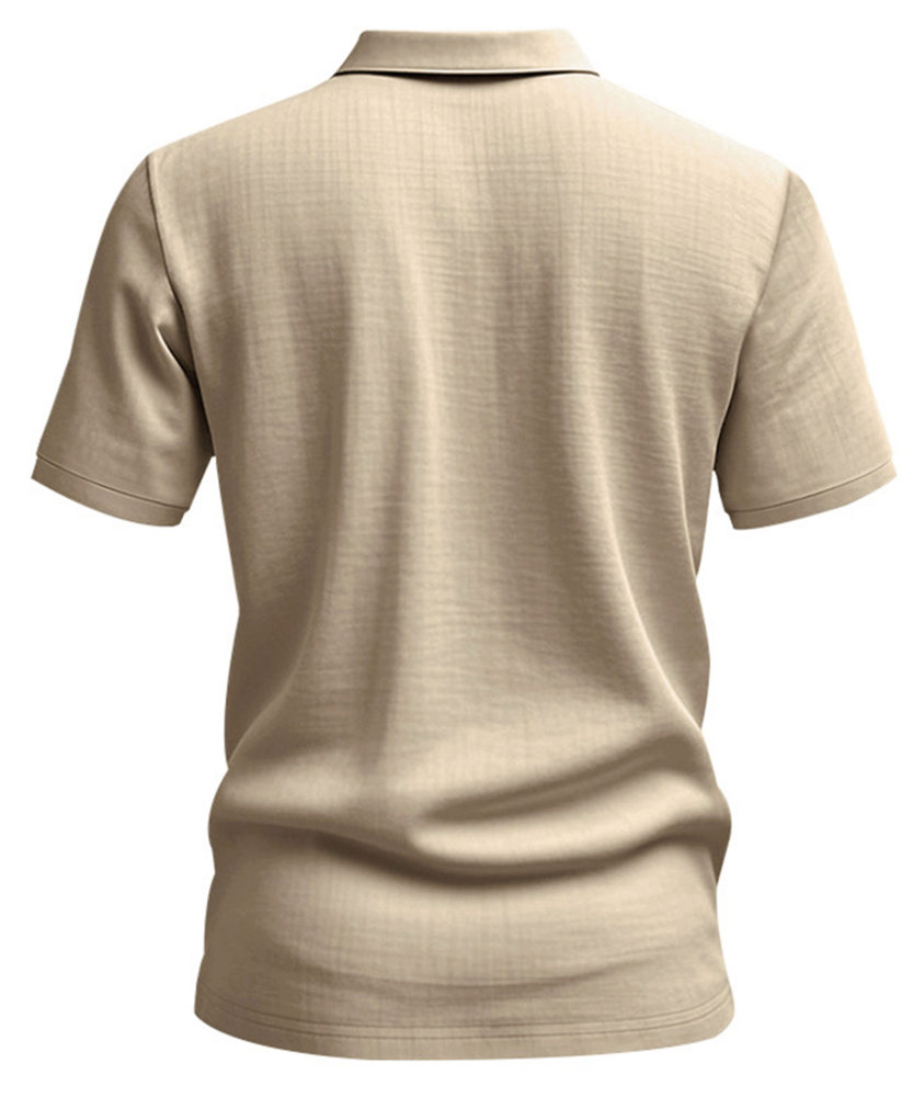 Mens Linen Polo Shirts Short Sleeve Button T-Shirts Summer Casual Tshirts Lightweight Golf Tee Shirt Beach Tops