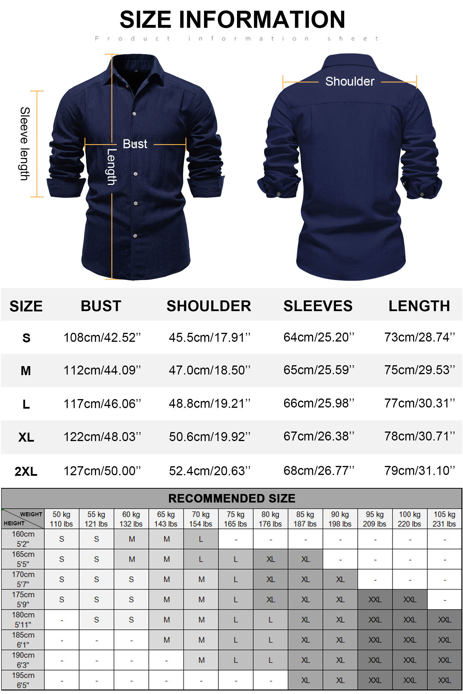 Mens Button Down Shirts Long Sleeve Bussiness Casual Shirt Solid Lightweight Tops Regular Fit