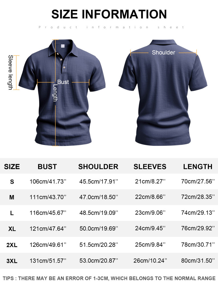 Mens Linen Polo Shirts Short Sleeve Button T-Shirts Summer Casual Tshirts Lightweight Golf Tee Shirt Beach Tops