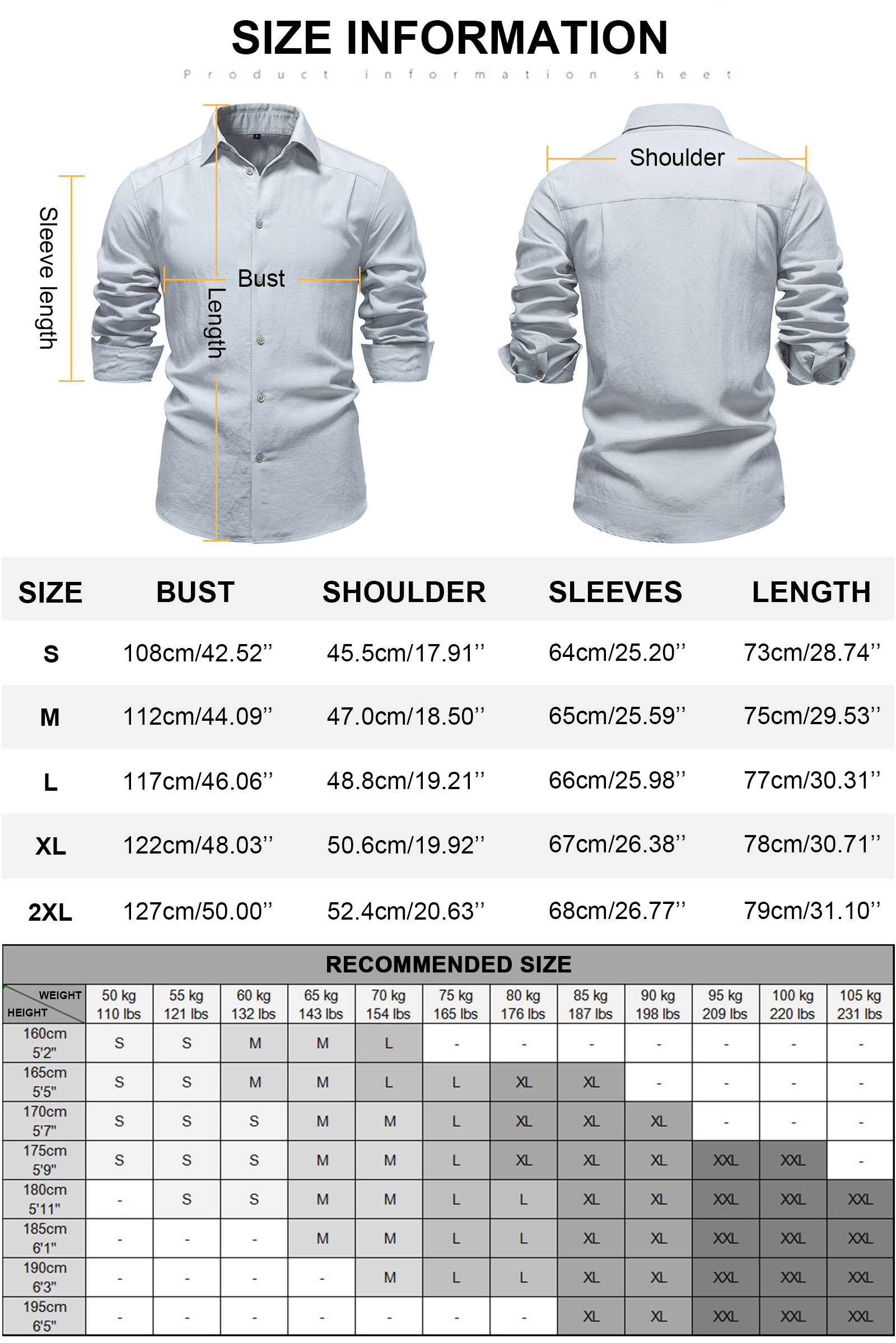 Mens Button Down Shirts Long Sleeve Bussiness Casual Shirt Solid Lightweight Tops Regular Fit