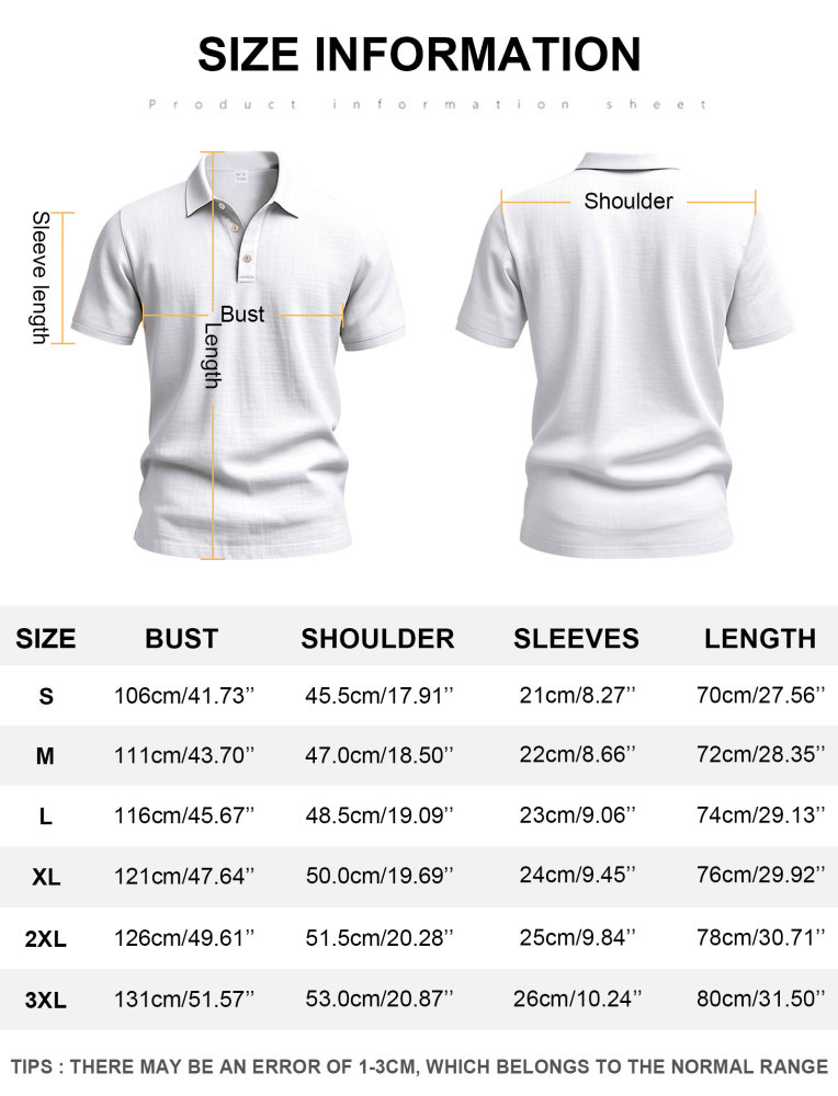 Mens Linen Polo Shirts Short Sleeve Button T-Shirts Summer Casual Tshirts Lightweight Golf Tee Shirt Beach Tops