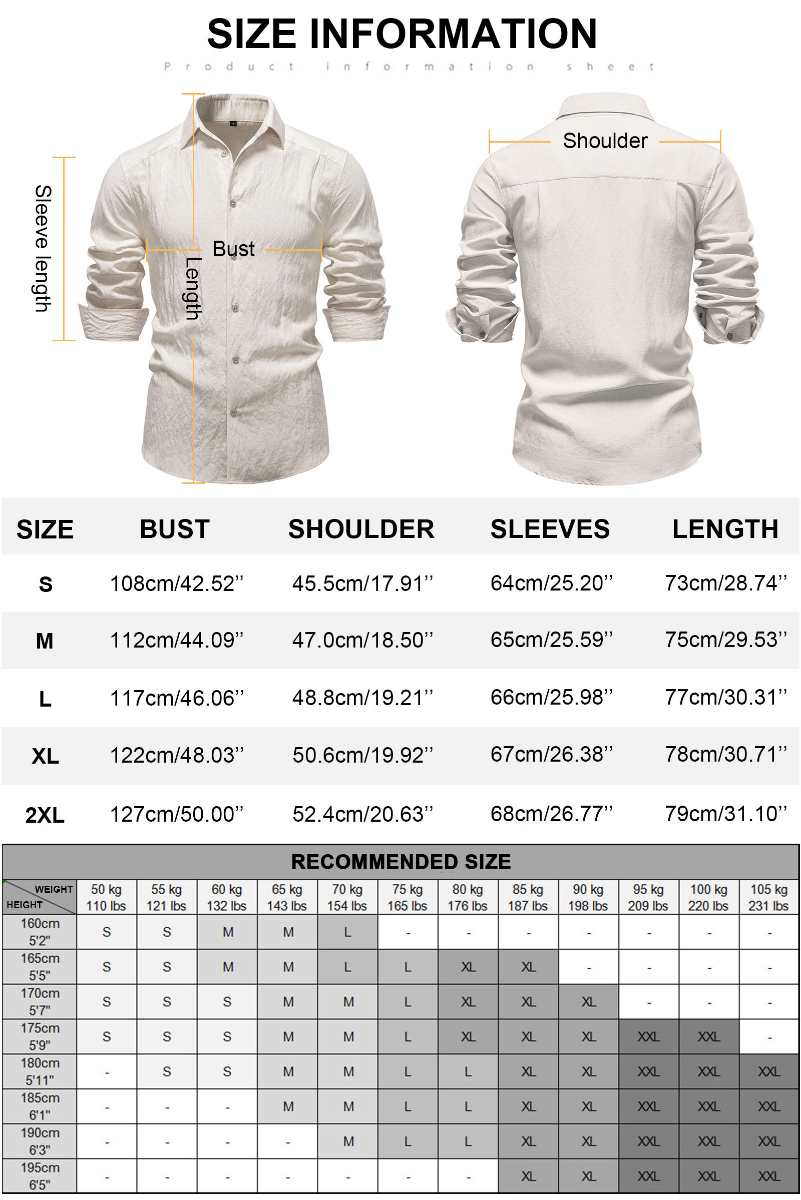 Mens Button Down Shirts Long Sleeve Bussiness Casual Shirt Solid Lightweight Tops Regular Fit