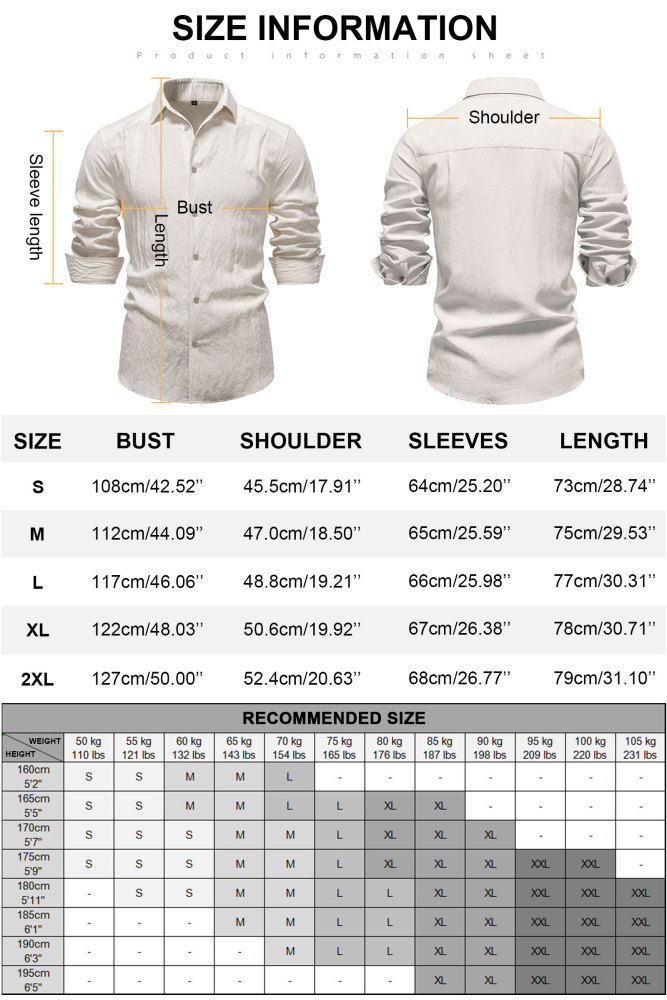 Mens Button Down Shirts Long Sleeve Bussiness Casual Shirt Solid Lightweight Tops Regular Fit