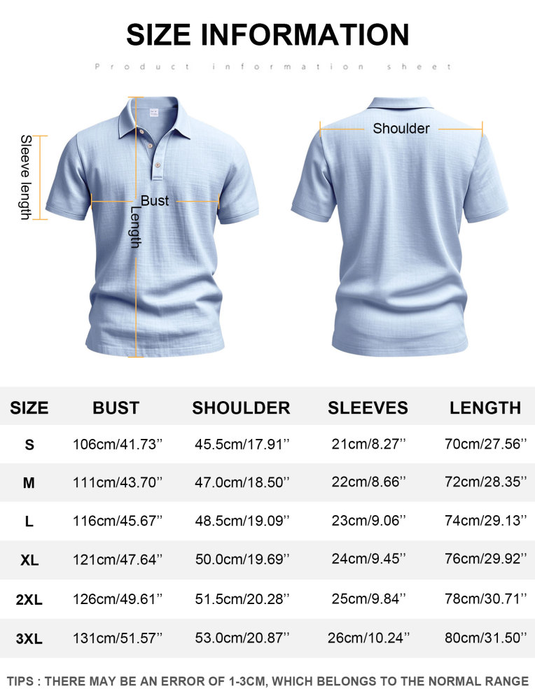 Mens Linen Polo Shirts Short Sleeve Button T-Shirts Summer Casual Tshirts Lightweight Golf Tee Shirt Beach Tops