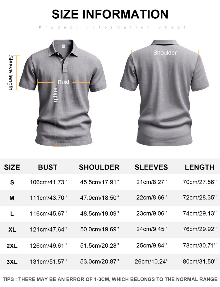 Mens Linen Polo Shirts Short Sleeve Button T-Shirts Summer Casual Tshirts Lightweight Golf Tee Shirt Beach Tops
