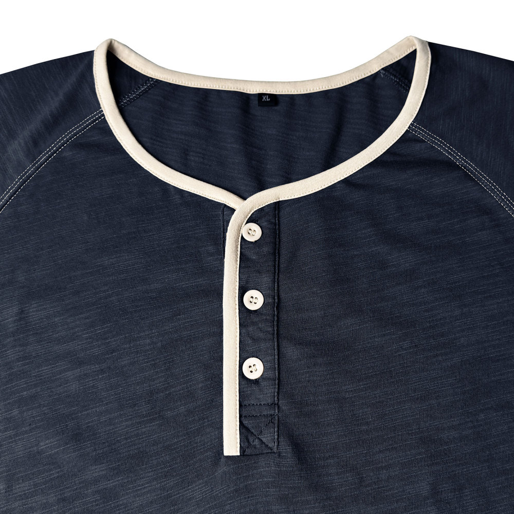 Henley T-Shirt Mens Summer Cotton T Shirts Short Sleeve Tshirts Casual Lightweight T-Shirts Solid Button Tee Tops