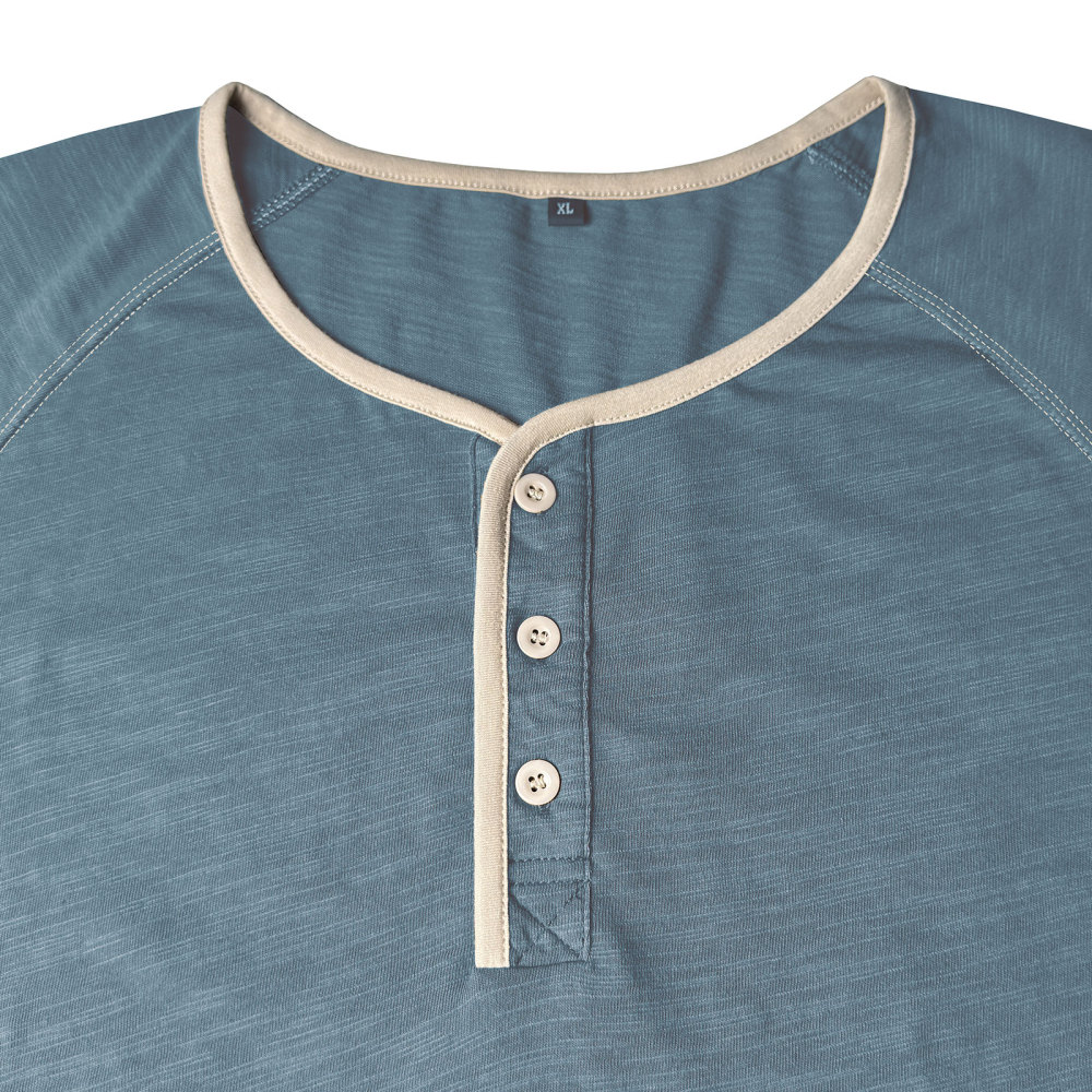 Henley T-Shirt Mens Summer Cotton T Shirts Short Sleeve Tshirts Casual Lightweight T-Shirts Solid Button Tee Tops