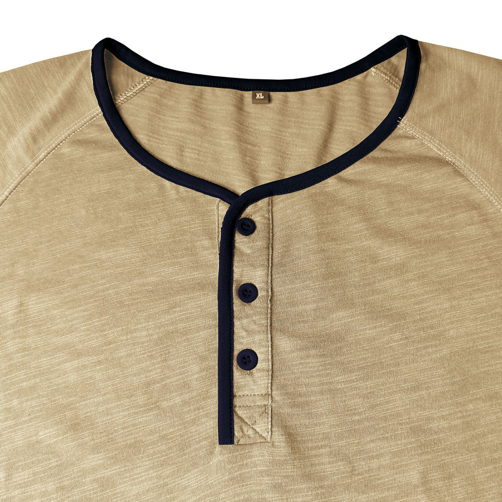 Henley T-Shirt Mens Summer Cotton T Shirts Short Sleeve Tshirts Casual Lightweight T-Shirts Solid Button Tee Tops