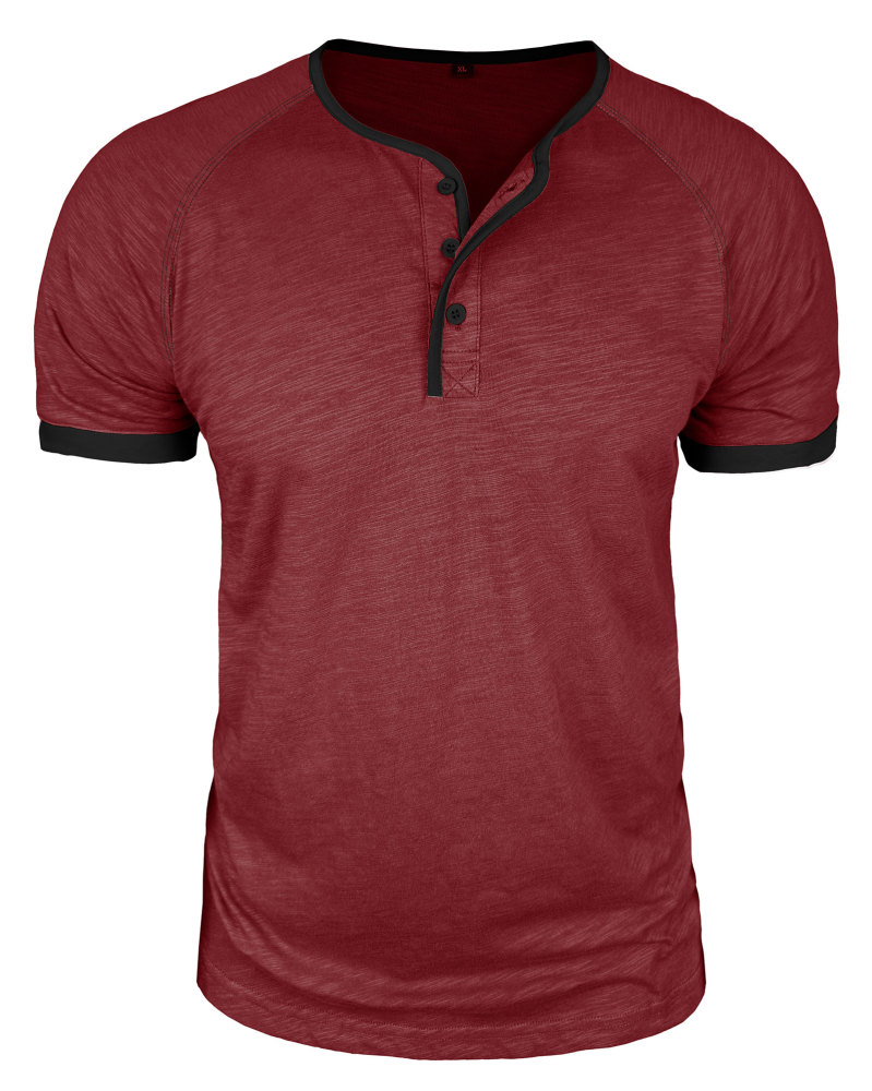 Henley T-Shirt Mens Summer Cotton T Shirts Short Sleeve Tshirts Casual Lightweight T-Shirts Solid Button Tee Tops