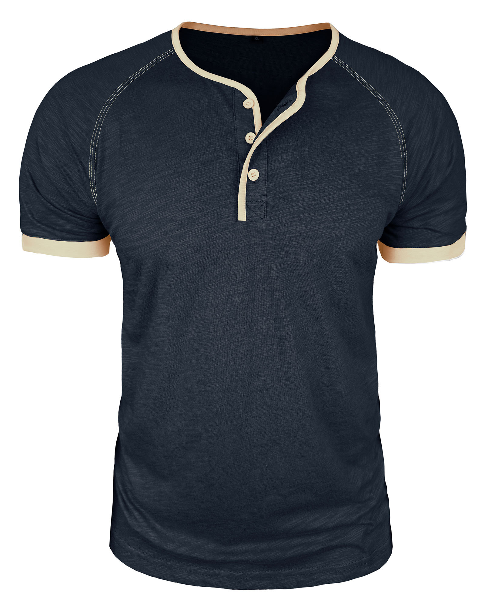 Henley T-Shirt Mens Summer Cotton T Shirts Short Sleeve Tshirts Casual Lightweight T-Shirts Solid Button Tee Tops