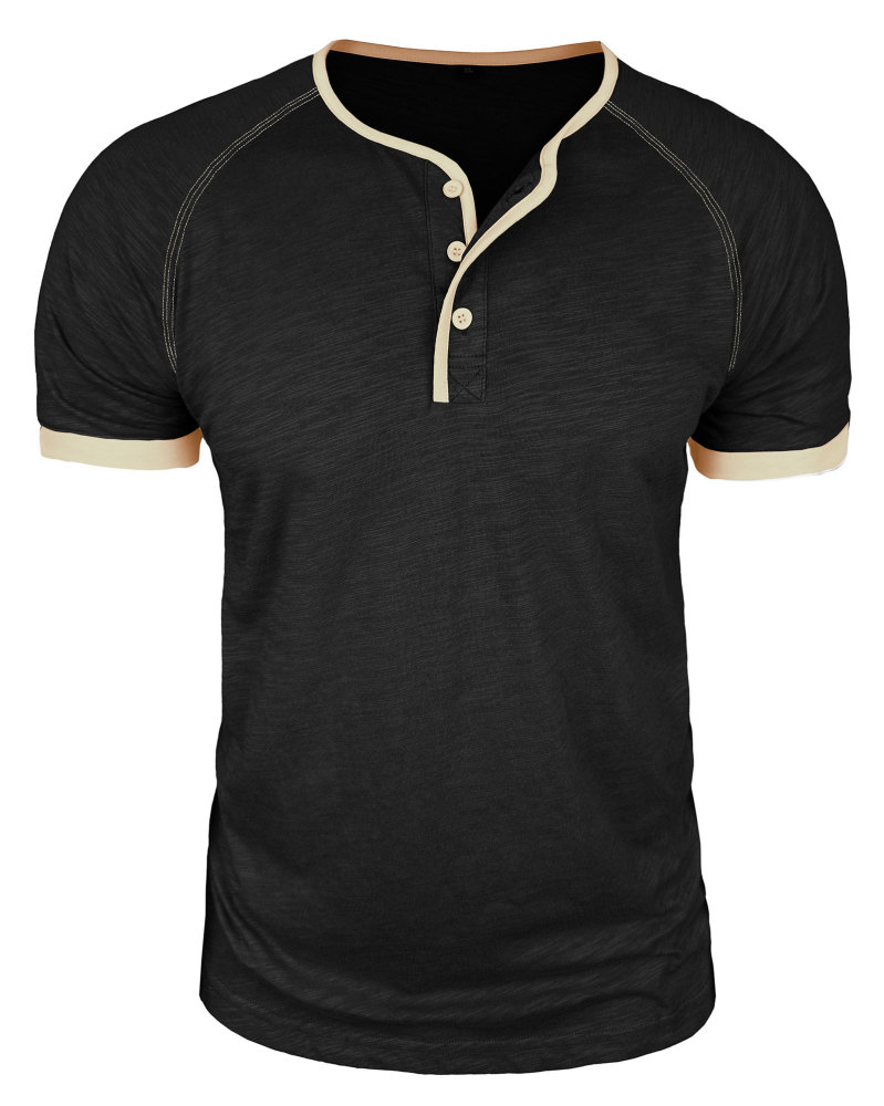Henley T-Shirt Mens Summer Cotton T Shirts Short Sleeve Tshirts Casual Lightweight T-Shirts Solid Button Tee Tops