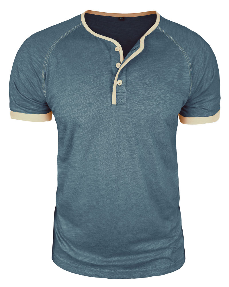 Henley T-Shirt Mens Summer Cotton T Shirts Short Sleeve Tshirts Casual Lightweight T-Shirts Solid Button Tee Tops