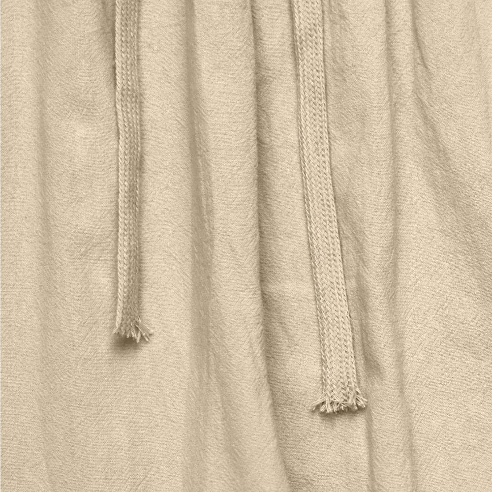 Mens Linen Pants Summer Drawstring Wide Leg Pant Elastic Waist Casual Beach Lounge Trousers with Pockets