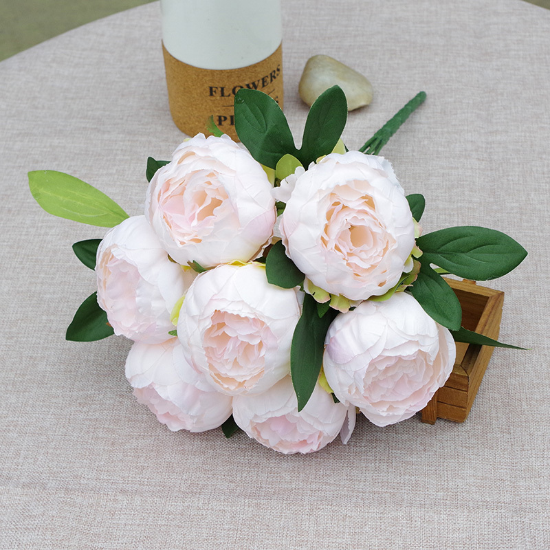 7 Heads Simple Artificial Peony Bunch Wedding Bouquet