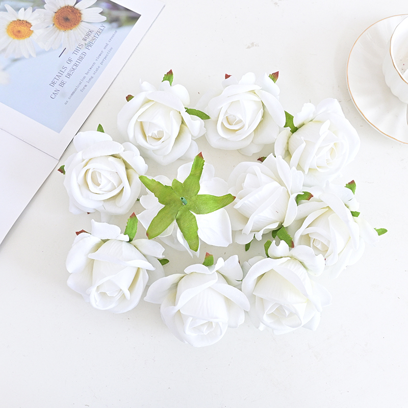 3"/8cm Velvet Rose Flower Head For Decoration