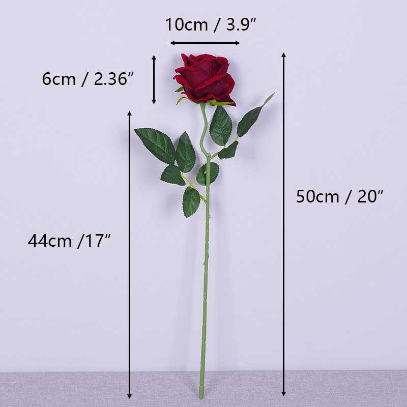 20"/51cm Artificial Roses That Look Real With Stem