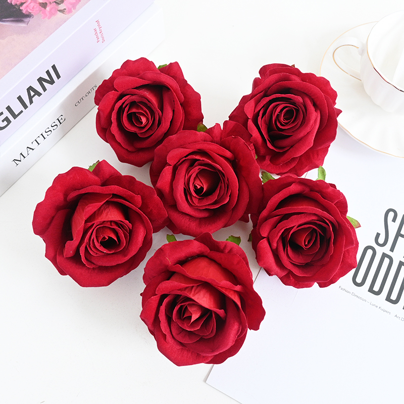 3.94"/10cm Popular Wedding Artificial Velvet Roses Flowers