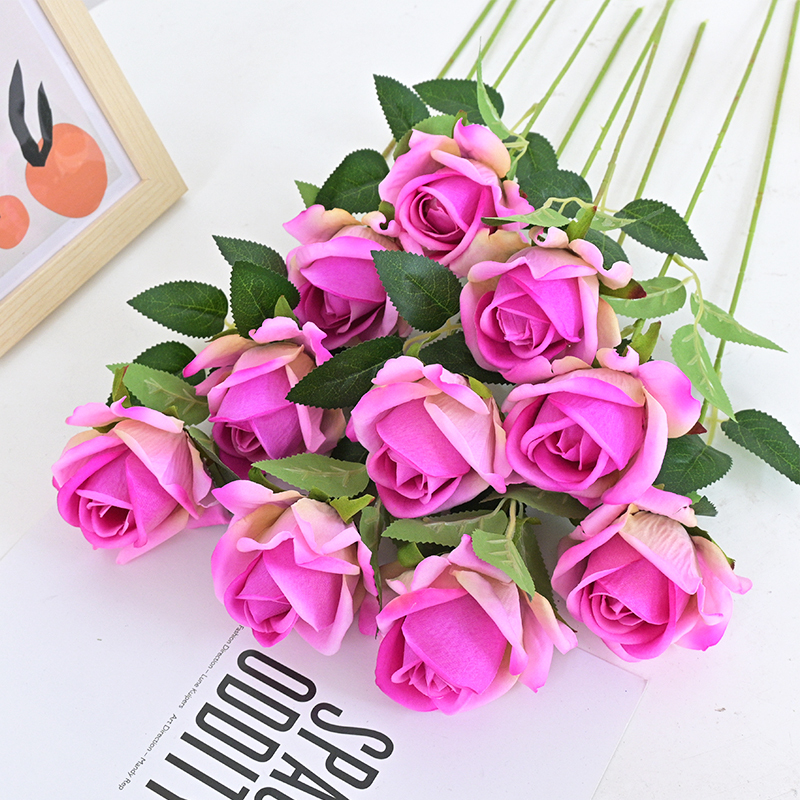 20"/51cm Fluffy Velvet Artificial Rose With Single Stem