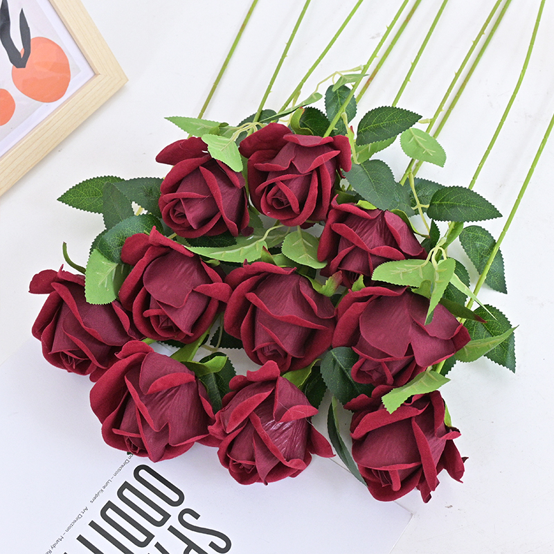 20"/51cm Fluffy Velvet Artificial Rose With Single Stem