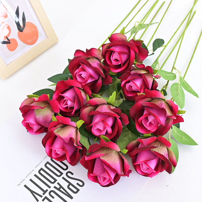 20"/51cm Fluffy Velvet Artificial Rose With Single Stem