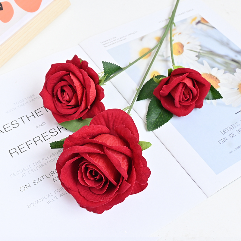 3 Heads Vevet Rose Spray