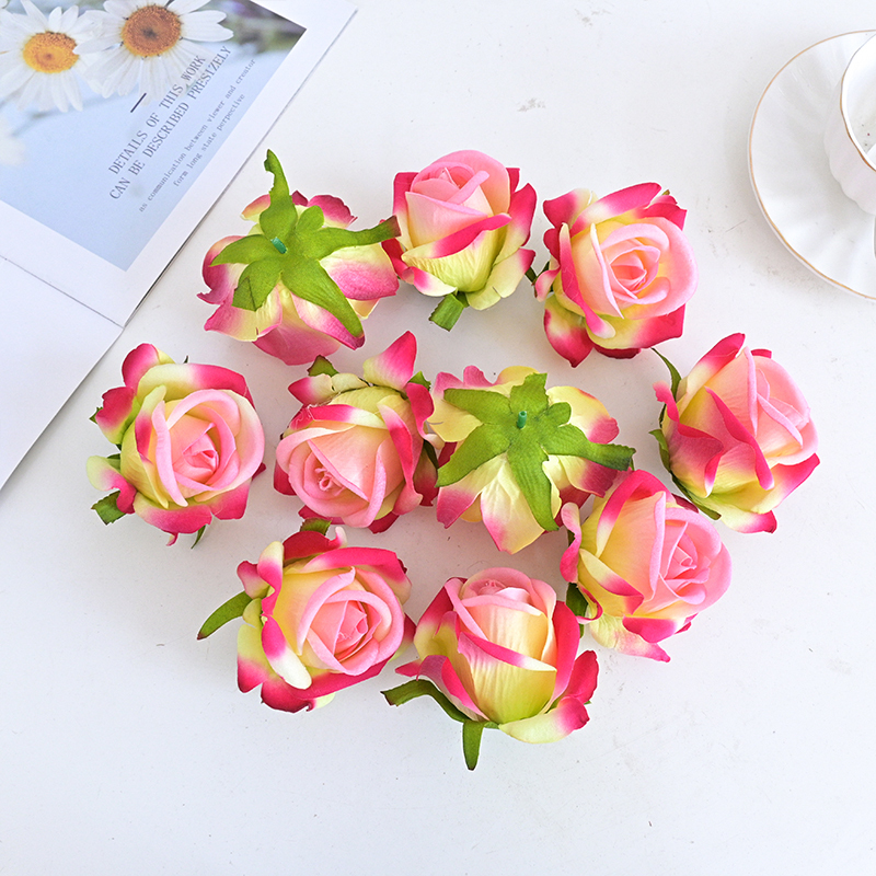 3"/8cm Velvet Rose Flower Head For Decoration