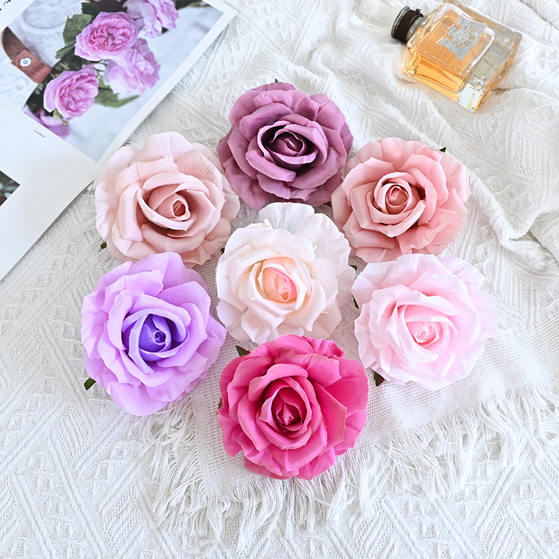 Colorful Fake Flower Heads Bulk For Decoration