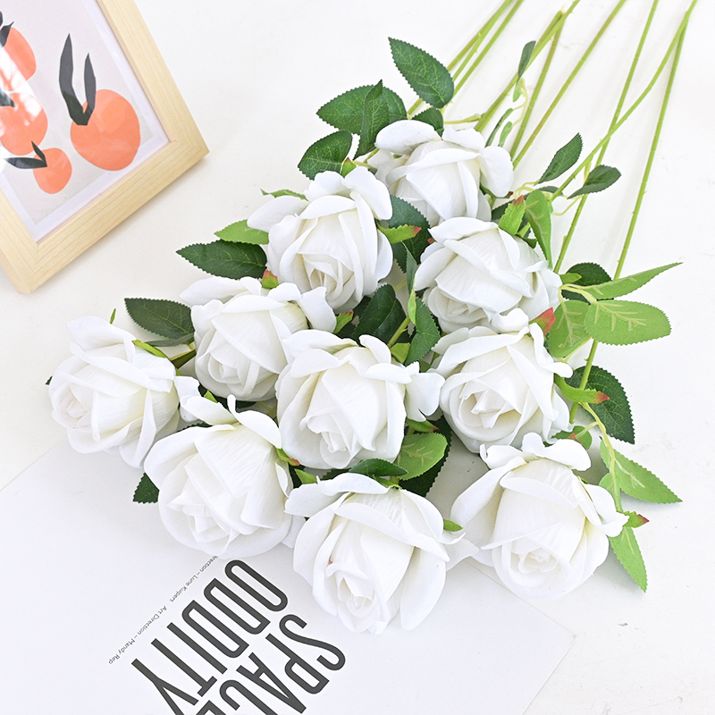 20"/51cm Fluffy Velvet Artificial Rose With Single Stem