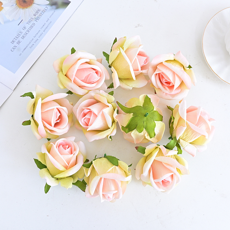 3"/8cm Velvet Rose Flower Head For Decoration