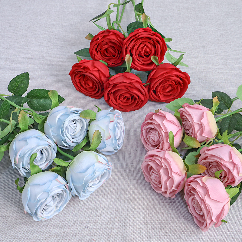 Fake Rose Decorative Flowers For Living Room Bulk