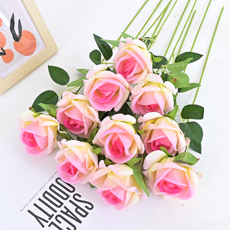 20"/51cm Fluffy Velvet Artificial Rose With Single Stem