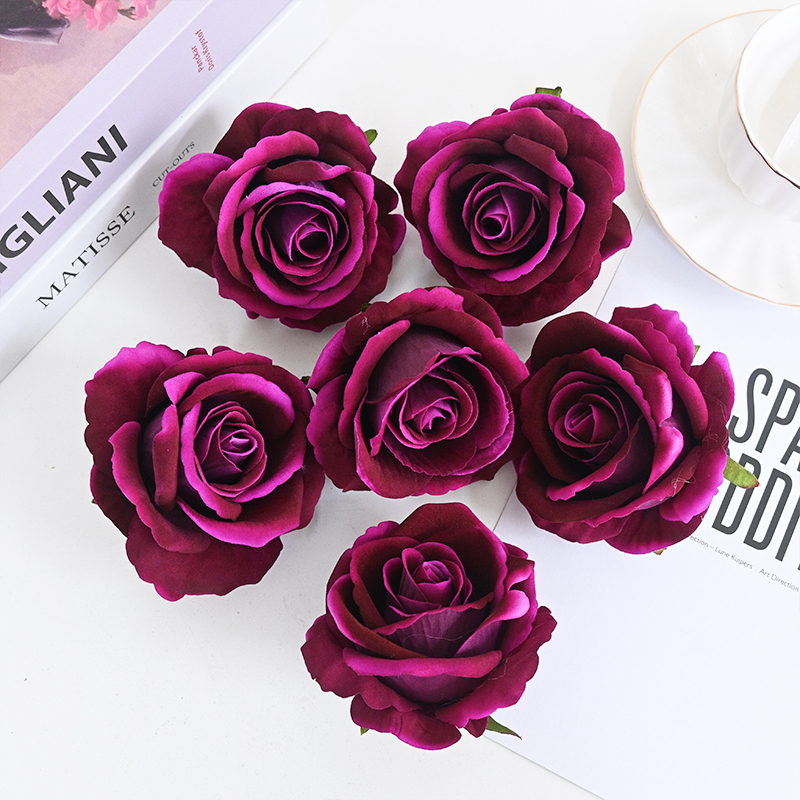 3.94"/10cm Popular Wedding Artificial Velvet Roses Flowers