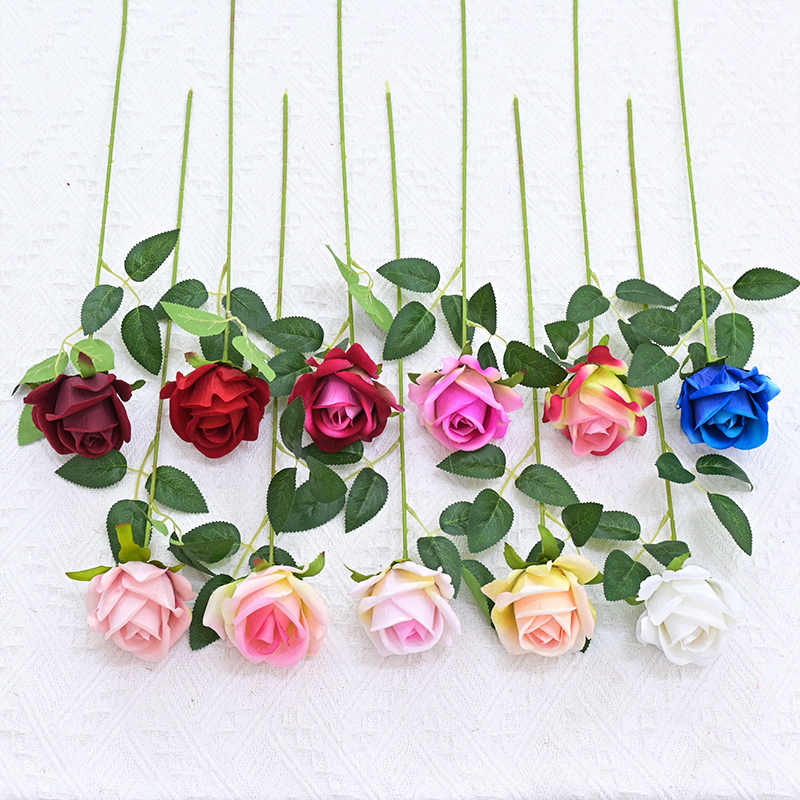 20"/51cm Fluffy Velvet Artificial Rose With Single Stem