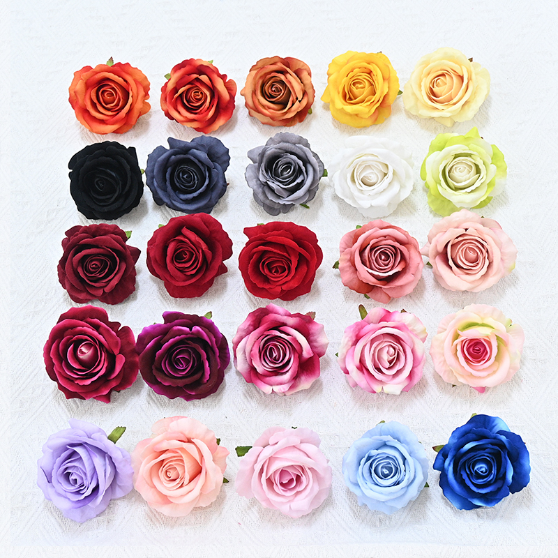 3.94"/10cm Popular Wedding Artificial Velvet Roses Flowers