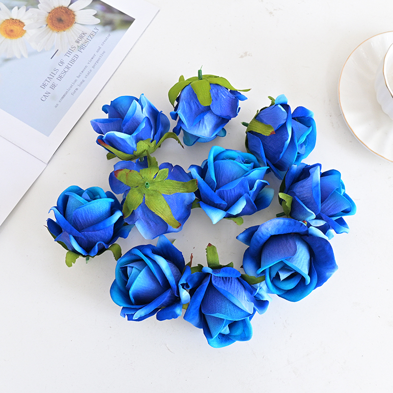 3"/8cm Velvet Rose Flower Head For Decoration