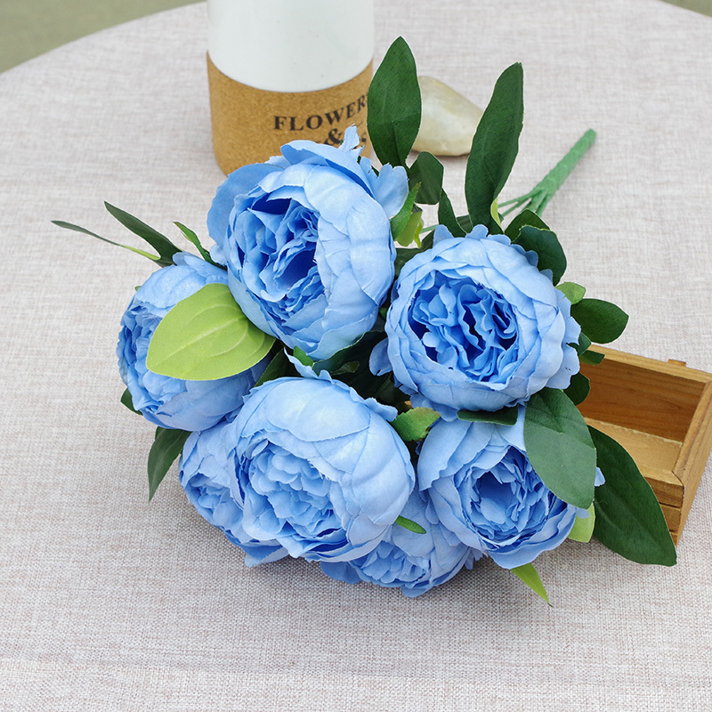7 Heads Simple Artificial Peony Bunch Wedding Bouquet