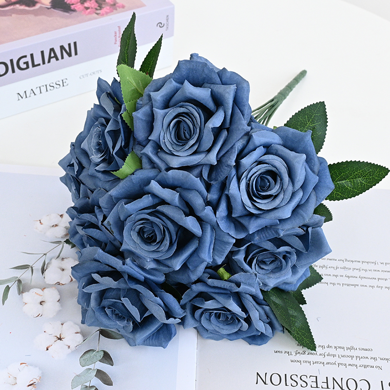 9 Heads Artificial Rose Bunch
