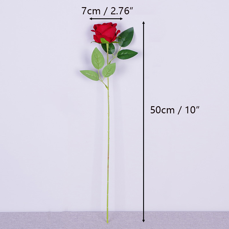 20"/50cm Artificial Rose Flower With Long Stem