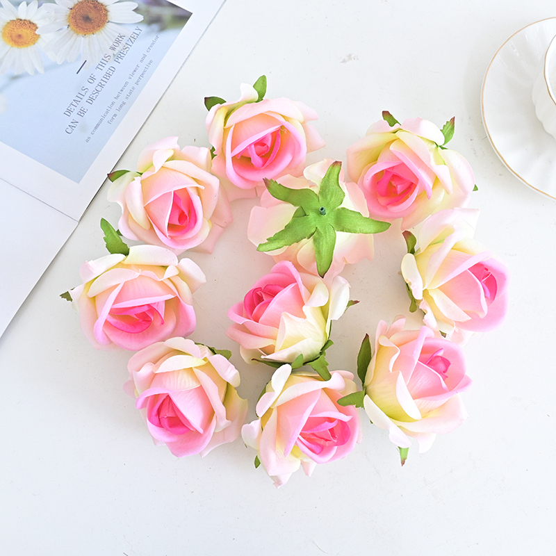 3"/8cm Velvet Rose Flower Head For Decoration