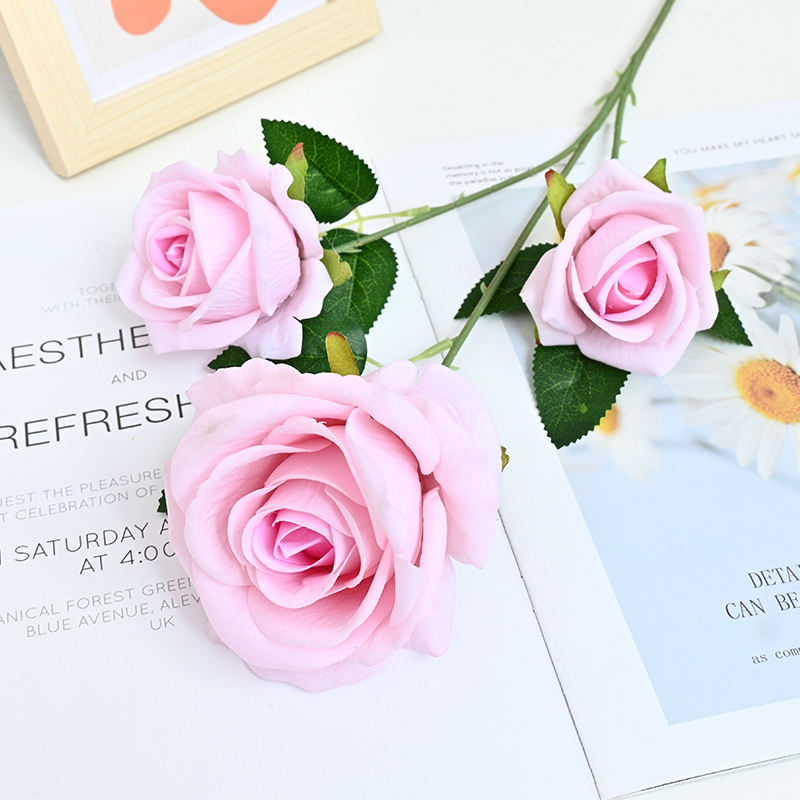 3 Heads Vevet Rose Spray