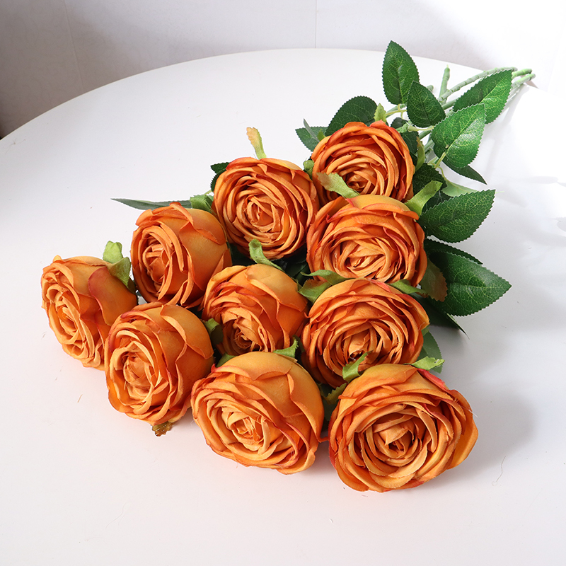 Fake Rose Decorative Flowers For Living Room Bulk