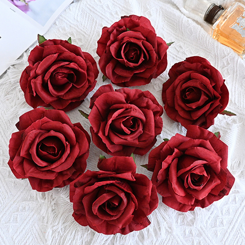 Colorful Fake Flower Heads Bulk For Decoration