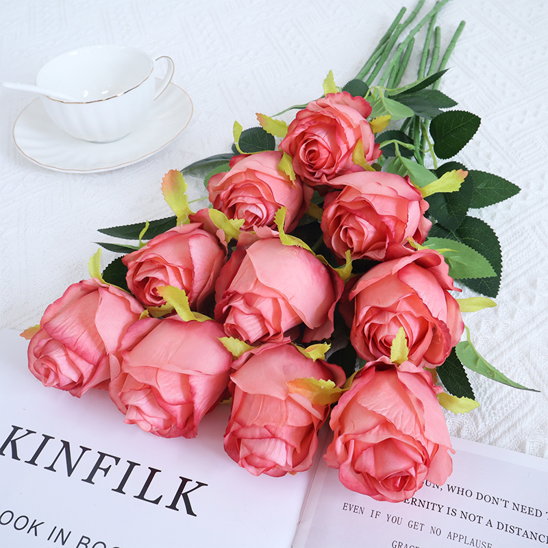 Long Stem Dusty Rose Artificial Flowers For Vase