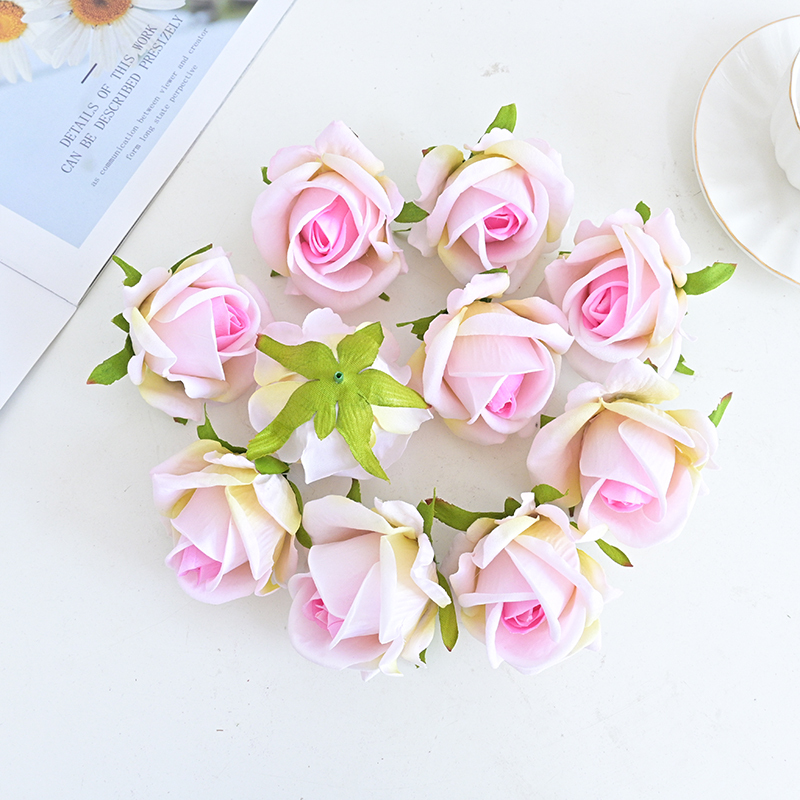 3"/8cm Velvet Rose Flower Head For Decoration