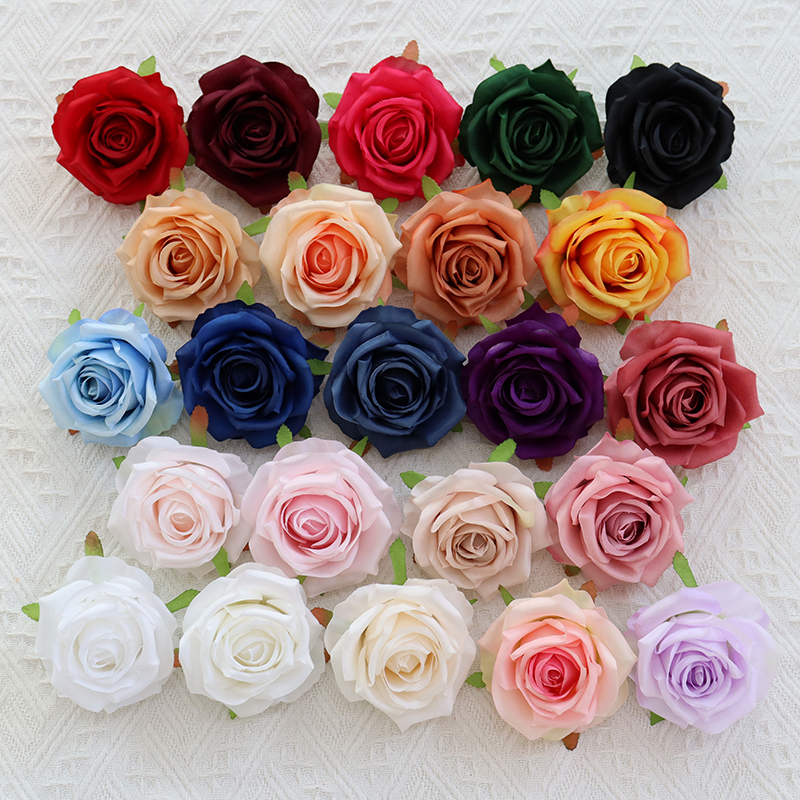 Artificial Silk Rose Flower Heads For Floral Arrangement