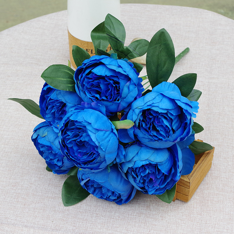 7 Heads Simple Artificial Peony Bunch Wedding Bouquet