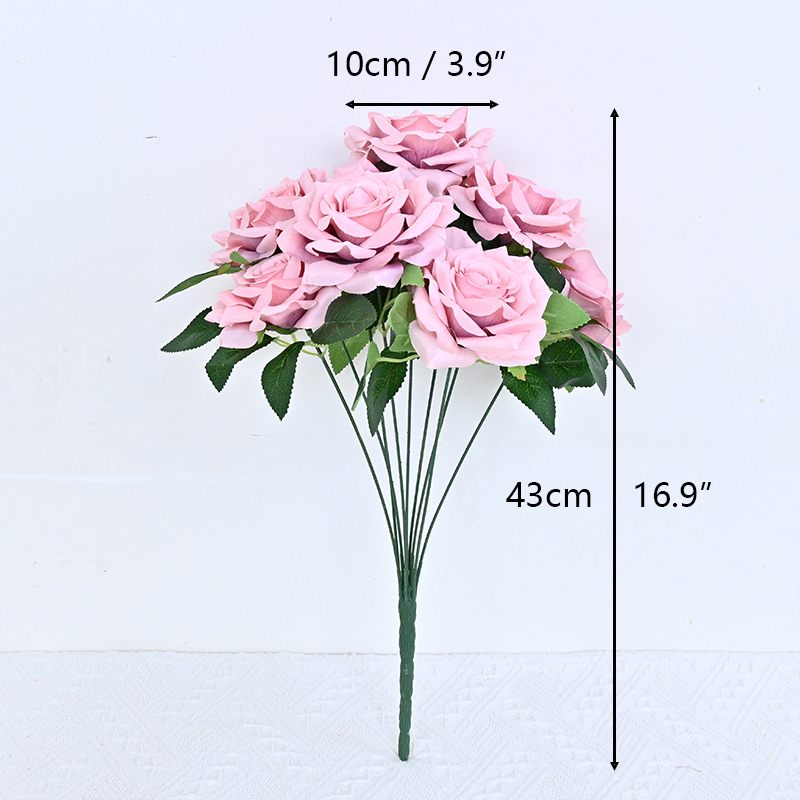 9 Heads Artificial Rose Bunch
